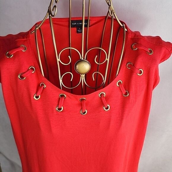 The Limited Coral Size L Rayon Sleeveless Spandex Top - Picture 2 of 7